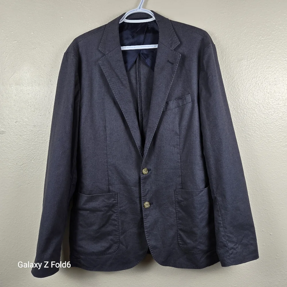Men’s J.Crew Classic-Fit Hemp- Organic Cotton Blazer Elastane Size‎ M EUC